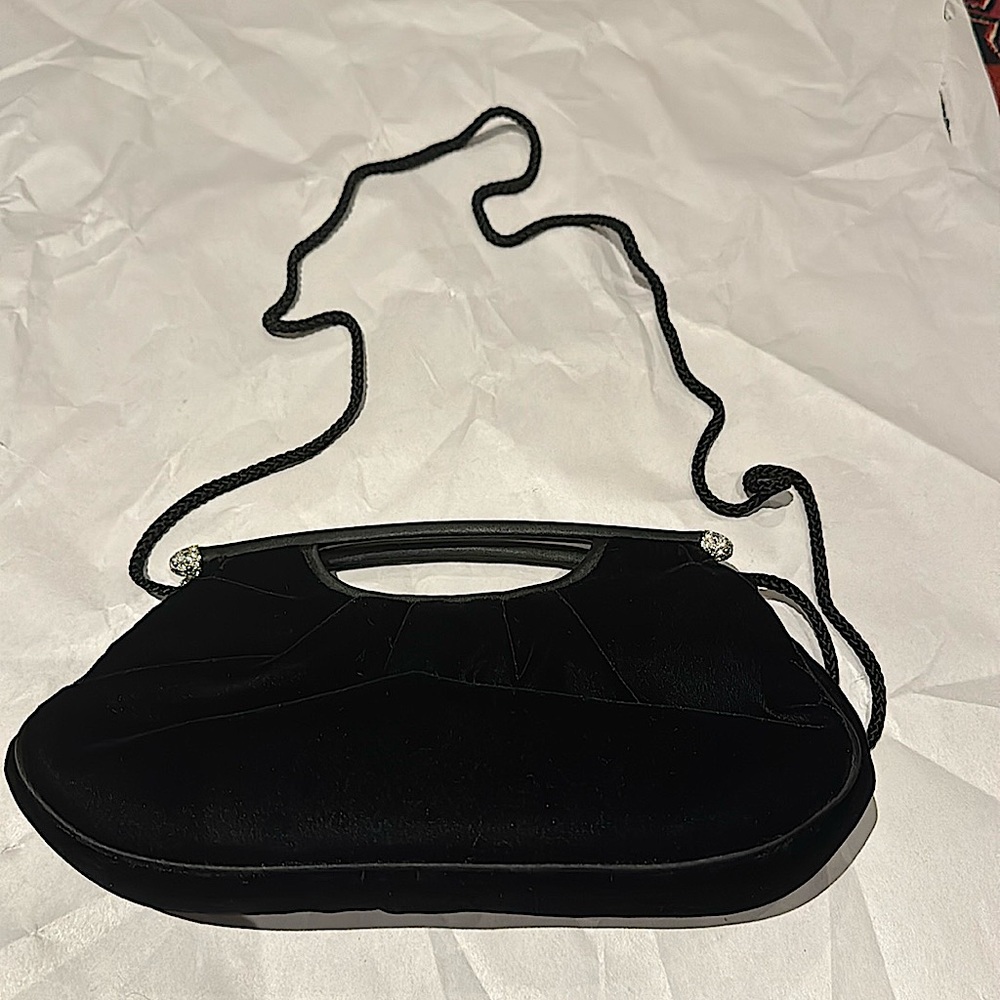 Valerie Stevens Black Velvet Beaded Handbag